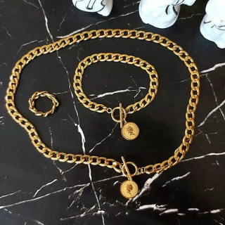 بدلیجات زیور الات سرویس کارتیری استیل رنگ ثابت زنانه کد ۱۹۰۸