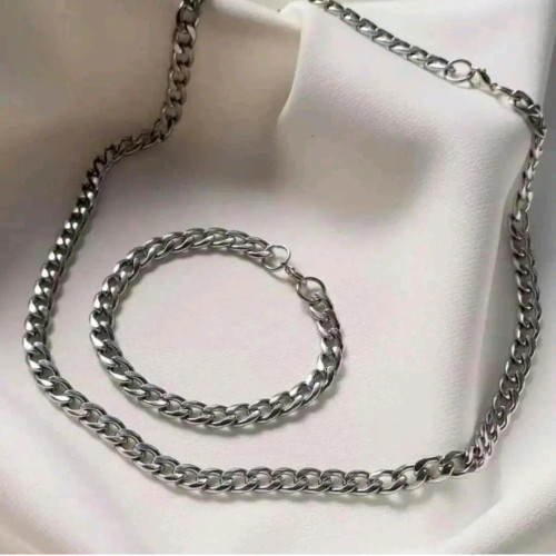 ست گردنبند دستبند مردانه کارتیر ضخیم استیل (ویولت گالری) کد ۵۰۲۲