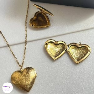 گردنبند لاکت قلبی طلایی